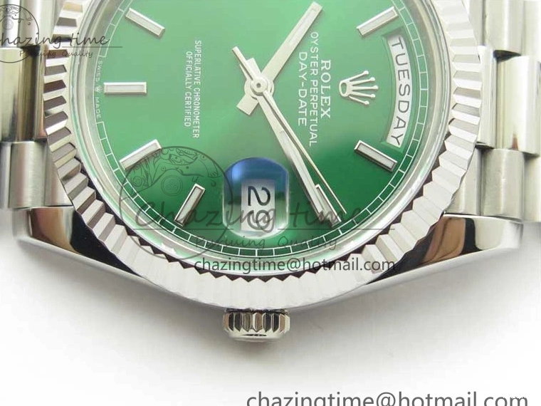 Markers 40mm SS Bracelet Green 228239 SS Stick 904 Version Dial Day-Date Dial A2836 on President New BP 0714
